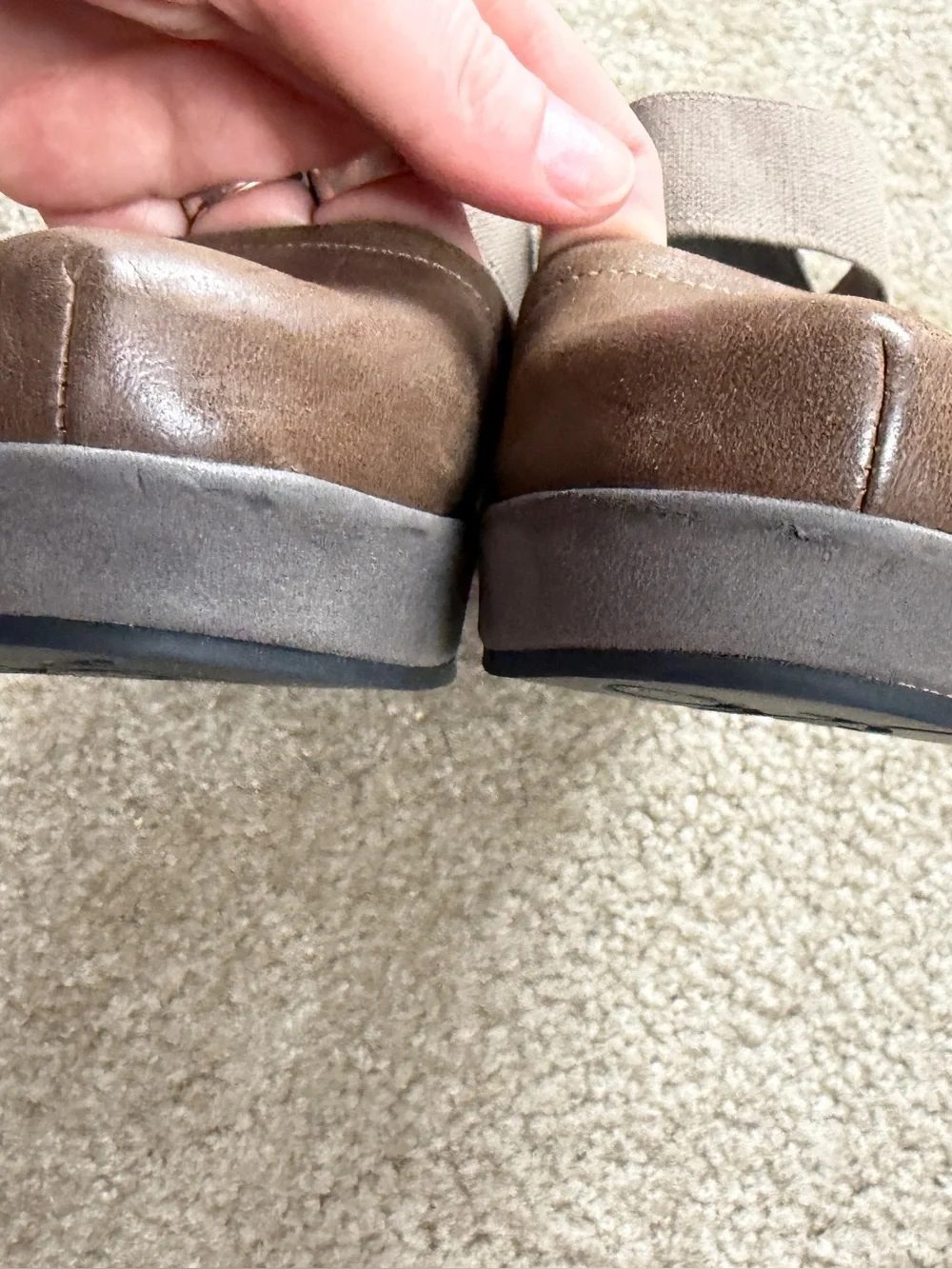 OTBT Brown Tan Wedge Sandals with Elastic Strap